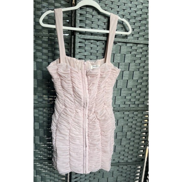 HOUSE OF CB 'Cate' Crystal Ruched Mesh Mini Dress/Size L+ - Picture 3 of 10